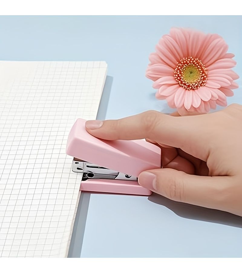 3 Pcs Three Colors Mini Stapler Set With 500pcs No 10 Staples Cute Stationery For Office Use - Image 1