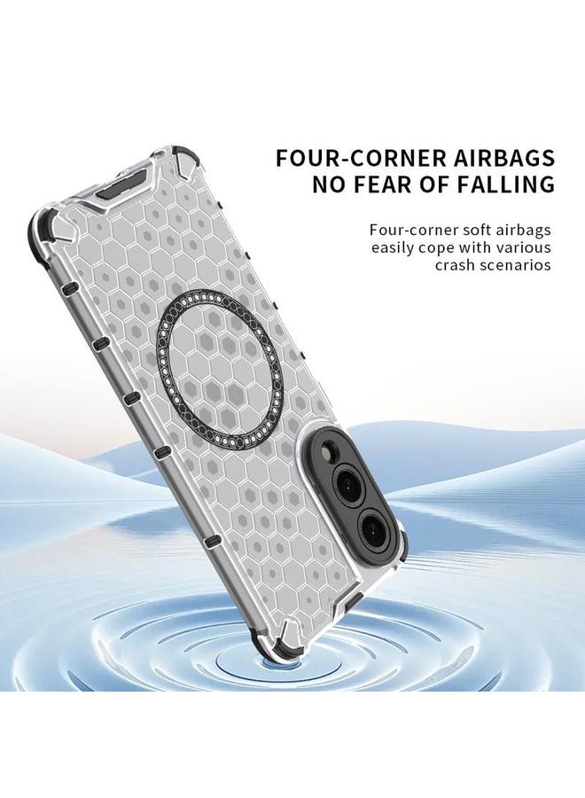 اس-توب جراب لهاتف Samsung Galaxy S25 Edge 5G بحلقة مغناطيسية قرص العسل، جراب هاتف مقاوم للصدمات - Image 4