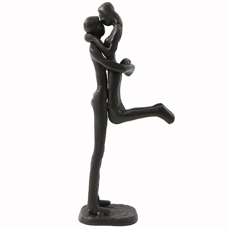 Briskfeel Passionate Kiss Sculpture Art Iron Statue Romantic Metal Ornament Couple Figurine Home and Office Decor A2 Kiss - Image 1