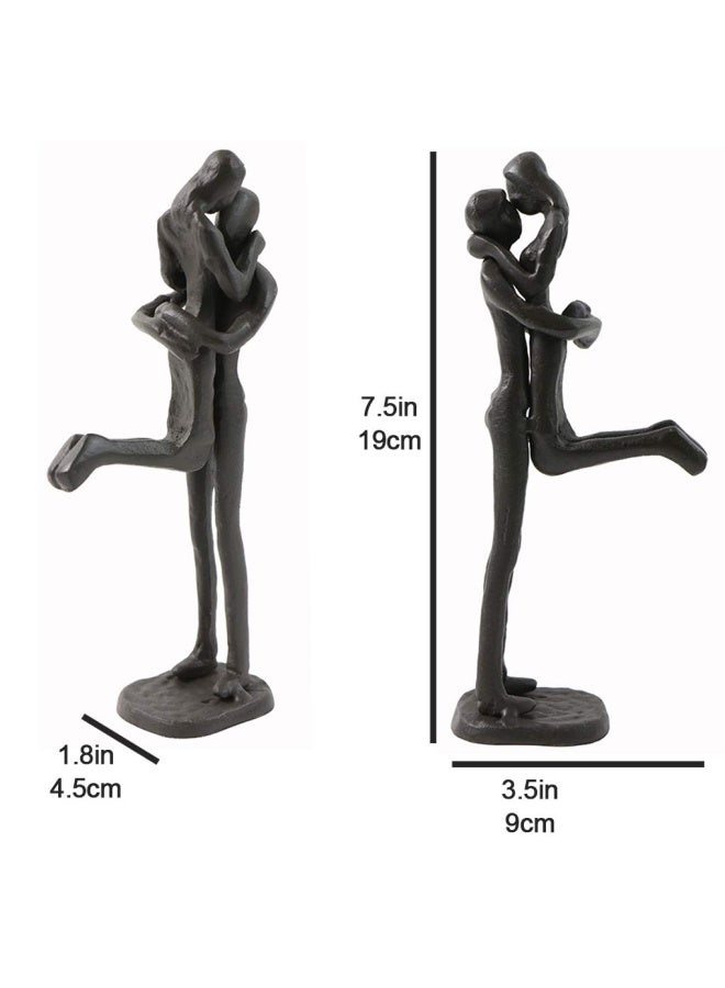 Briskfeel Passionate Kiss Sculpture Art Iron Statue Romantic Metal Ornament Couple Figurine Home and Office Decor A2 Kiss - Image 5