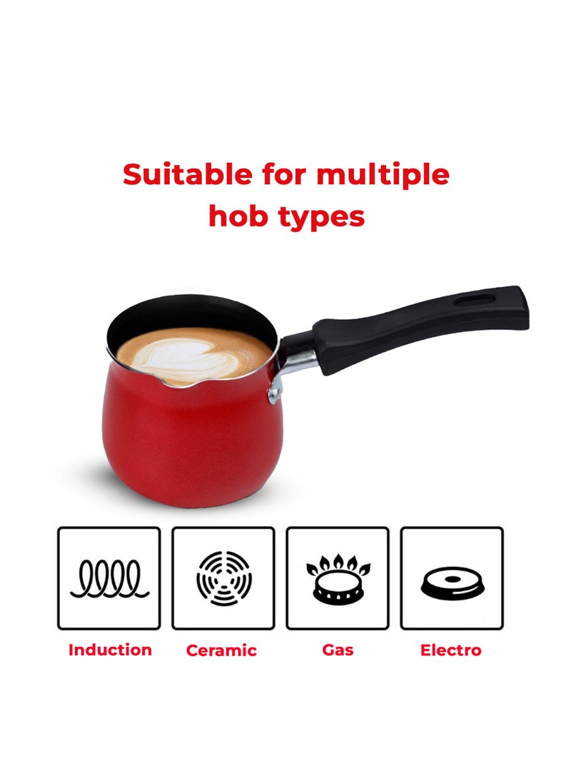 سويت هوم جهاز تسخين القهوة مقاس 9 سم، مصنوع من الألومنيوم شديد التحمل، ومقبض مريح - Image 4