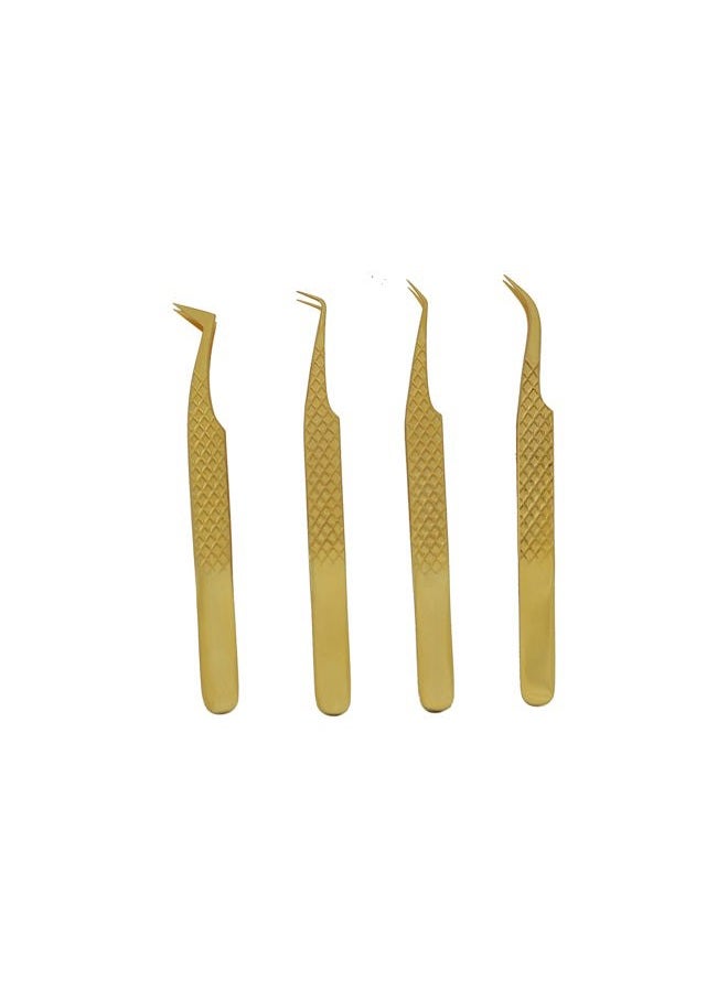Eyelatic Eyelash Tweezers Set of 4 PCS for Volume Lash Extensions, J2 Japanese Stainless Steel Tweezers - Image 4