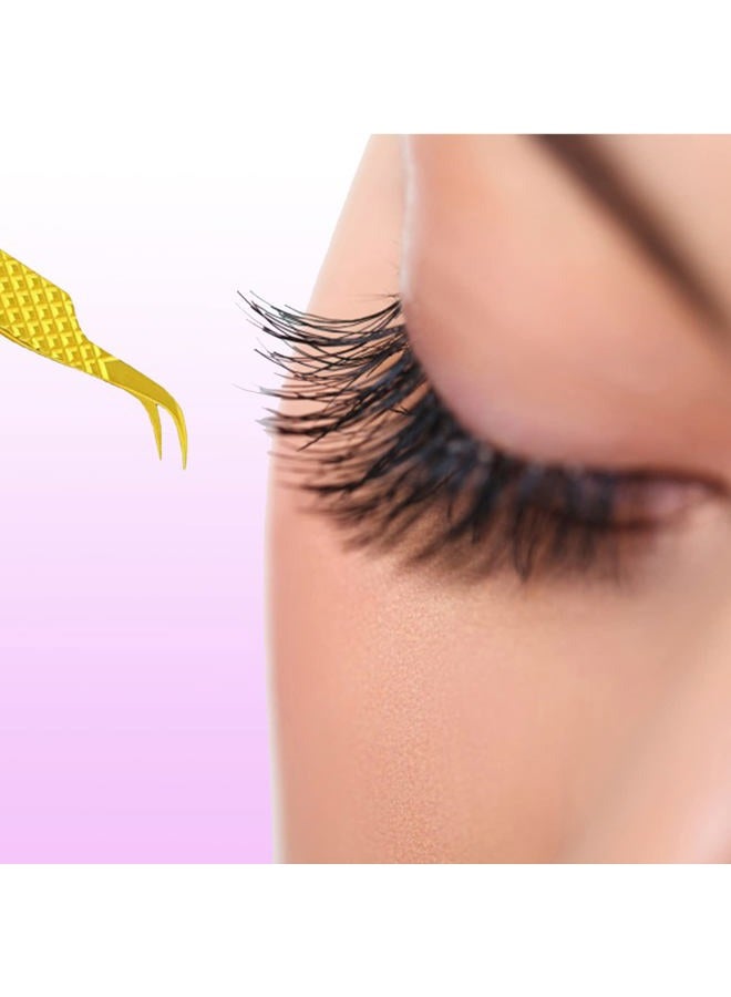 Eyelatic Eyelash Tweezers Set of 4 PCS for Volume Lash Extensions, J2 Japanese Stainless Steel Tweezers - Image 5