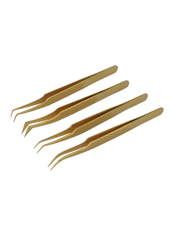 Eyelatic Eyelash Tweezers Set of 4 PCS for Volume Lash Extensions, J2 Japanese Stainless Steel Tweezers - Image 2