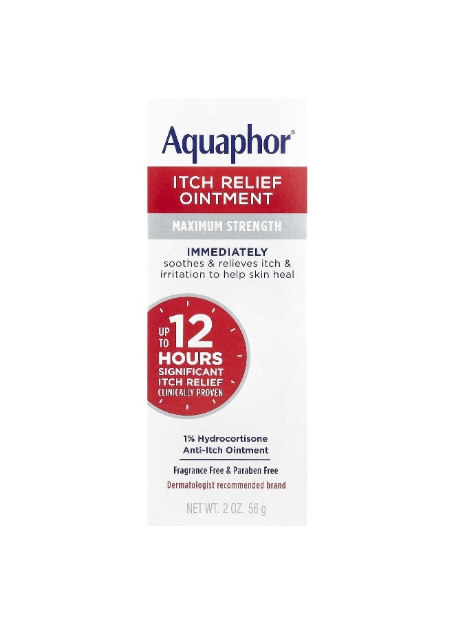 Aquaphor - Aquaphor, Itch Relief Ointment, Maximum Strength, Fragrance Free, 2 oz (56 g) - Image 1