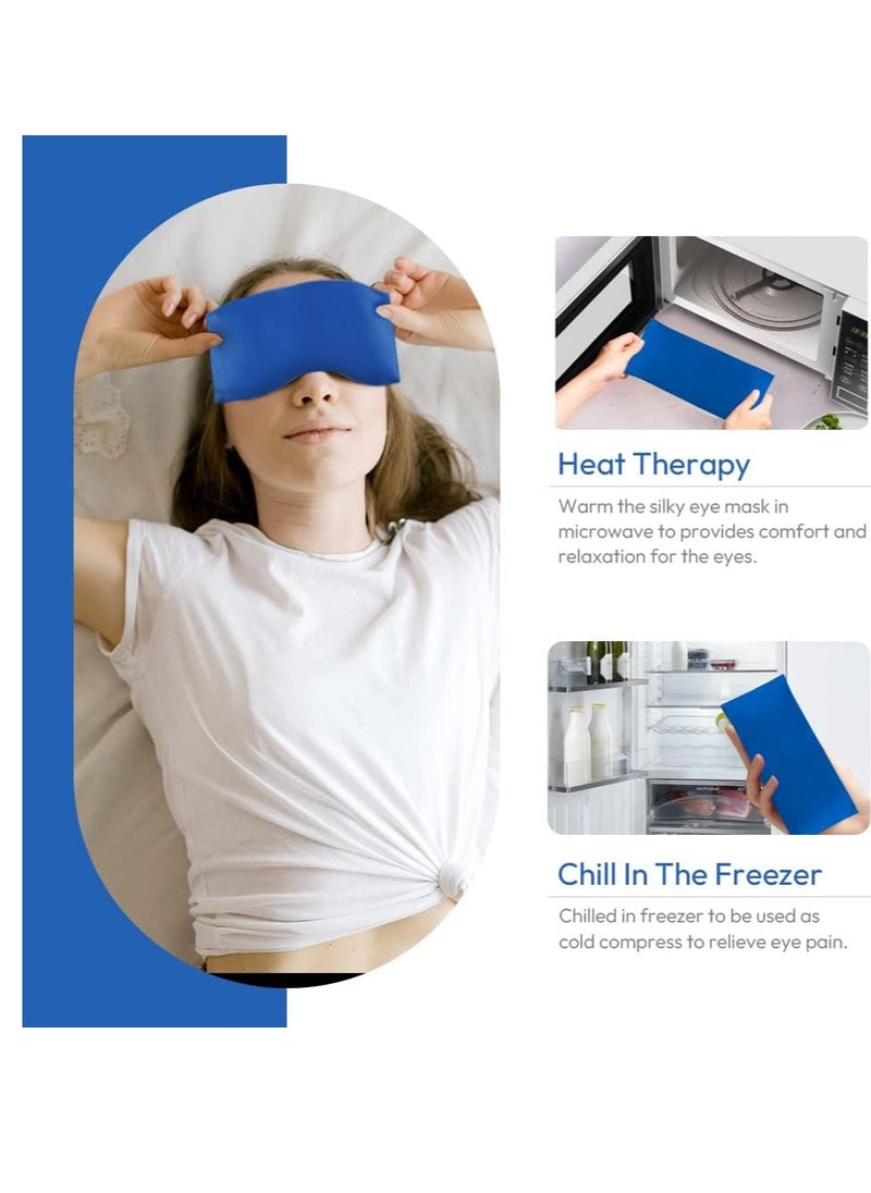 MORLIDEN - Eye Pillows for Relaxation, Yoga Eye Pillow for Meditation, Microwavable Weighted Eye Pillow for Yoga, Moist Heat & Cold Eye Compress No Scent (Blue) - 2 Pack - Image 1