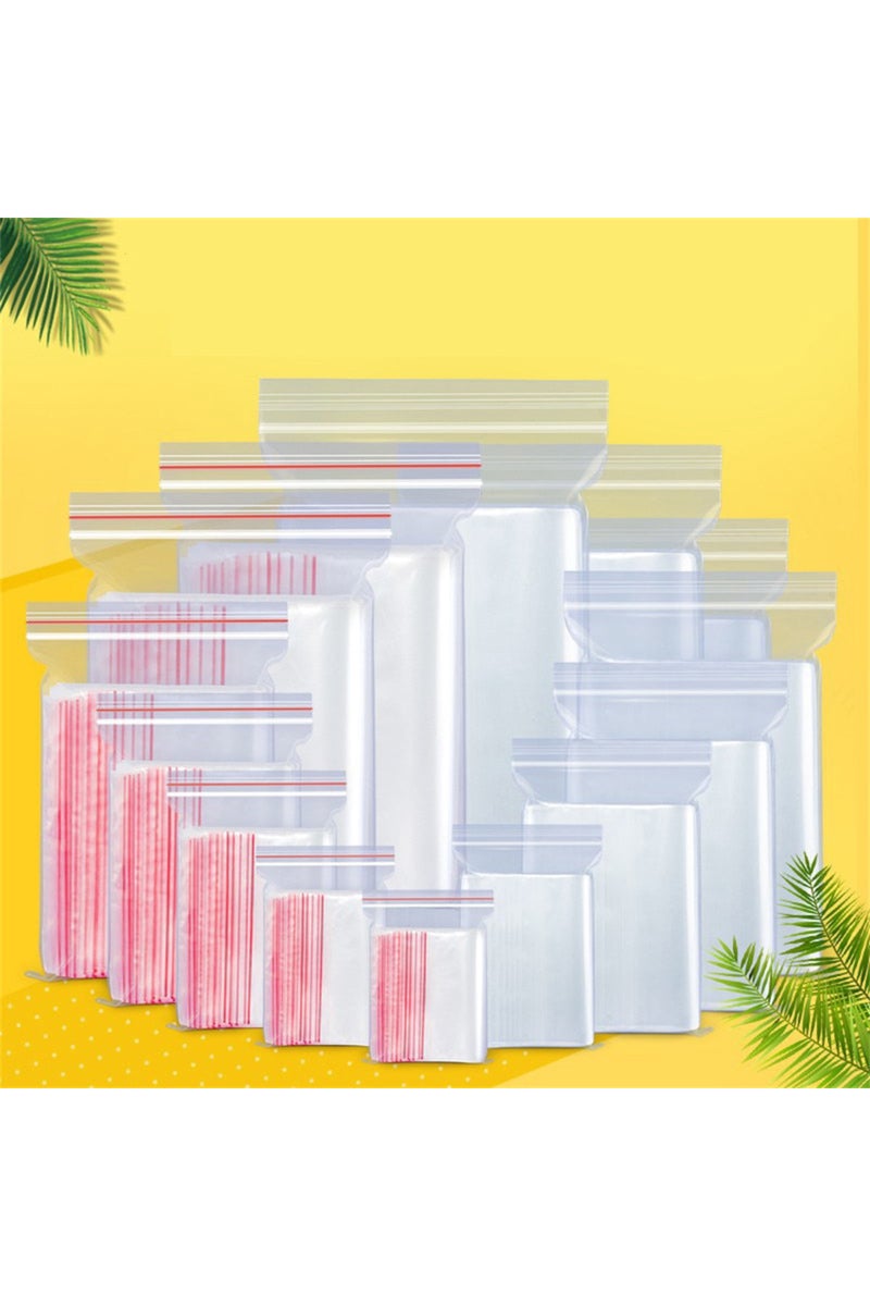 erorex Double Sided 6-Wire 12 x 17cm(100pcs) 100 Pcs/Pack 5-12 Wire Self Seal Clear Plastic Poly Resealable - Image 2