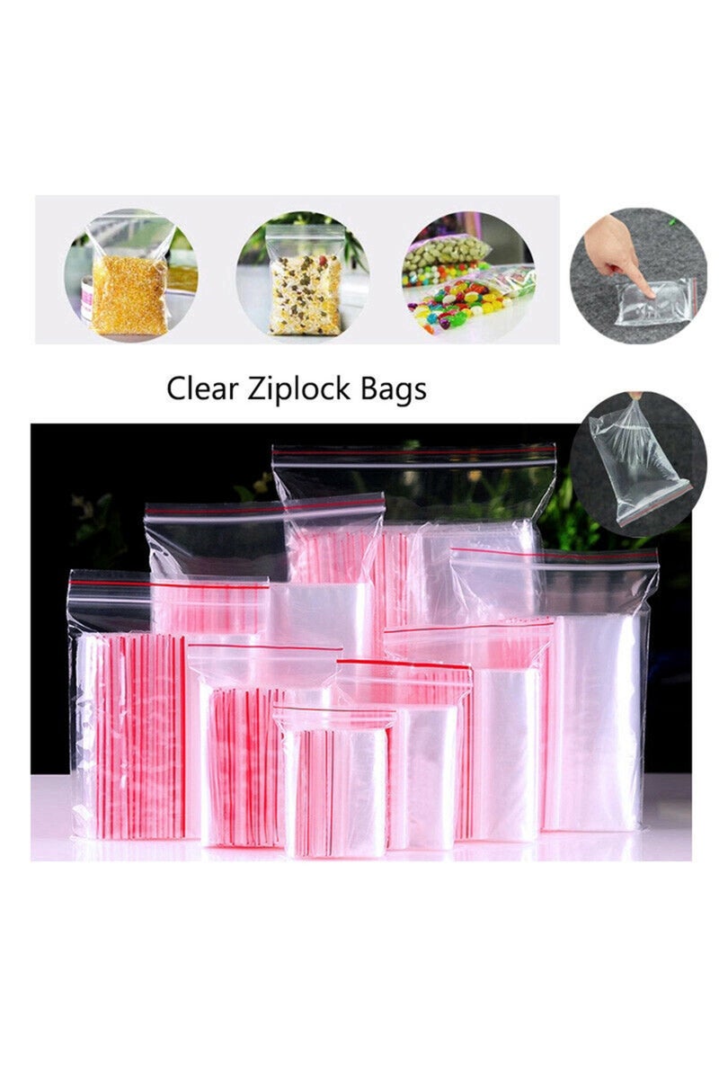 erorex Double Sided 6-Wire 12 x 17cm(100pcs) 100 Pcs/Pack 5-12 Wire Self Seal Clear Plastic Poly Resealable - Image 4