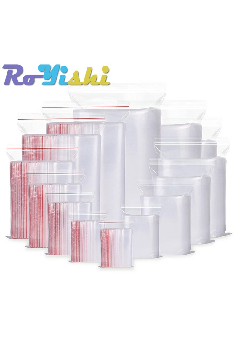 erorex Double Sided 6-Wire 12 x 17cm(100pcs) 100 Pcs/Pack 5-12 Wire Self Seal Clear Plastic Poly Resealable - Image 1