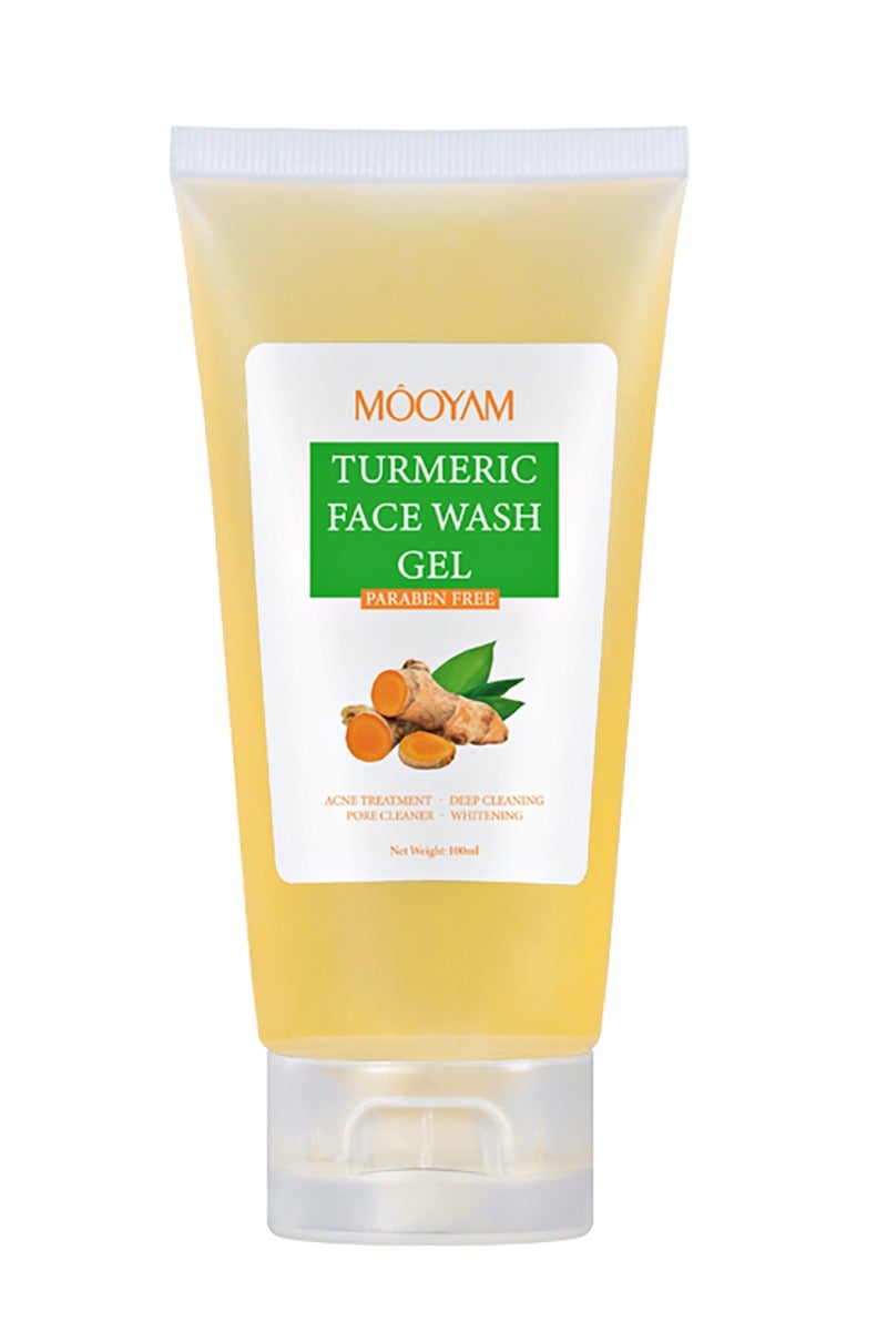 MOOYAM Turmeric Face Wash, Turmeric Clear Skin Liquid Soap – 100% Natural Anti Aging Exfoliating Turmeric Facial Cleanser for Spots, Clearing Acne Scars, Age Spots, Sun Damage, Discoloration - Image 1