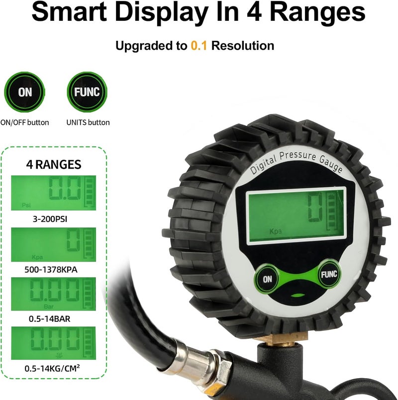 FORNAX Digital Tire Inflator with Pressure Gauge - Image 3