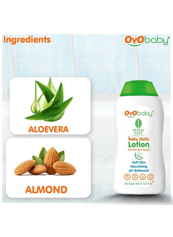 OYO BABY New Born Combo Daily Moisturizing Natural Baby Lotion And Natural Dusting Baby Powder For New Born Babies 200Gm Each  - Image 4