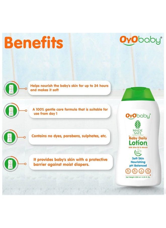 OYO BABY New Born Combo Daily Moisturizing Natural Baby Lotion And Natural Dusting Baby Powder For New Born Babies 200Gm Each  - Image 5