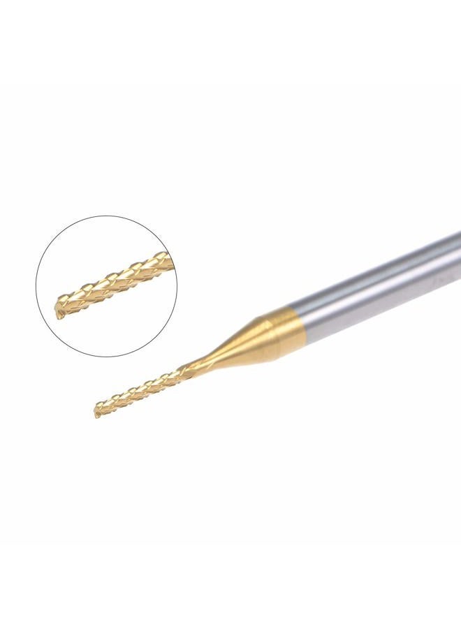 uxcell 10Pcs 1mm Titanium Coat Carbide End Mill Engraving Milling Cutter CNC Router Bits for PCB Machine, 1/8" Shank - Image 3