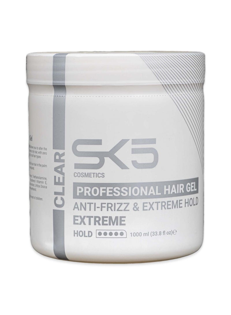 SK5 Professional Anti-Frizz Hair Gel - Extreme Hold 1000ml - Image 1
