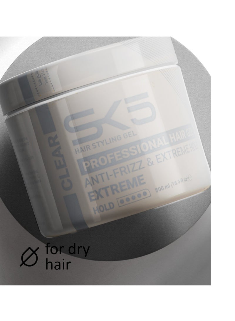 SK5 Professional Anti-Frizz Hair Gel - Extreme Hold 1000ml - Image 5