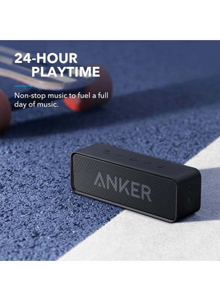 مكبر صوت بتقنية البلوتوث المطور من شركة أنكر Anker مقاوم للماء بحماية مصنفة IPX5، صوت ستيريو، مدة تشغيل 24 ساعة، مكبر صوت لاسلكي محمول لأجهزة الآيفون وسامنسونج وغيرها أسود - view 4
