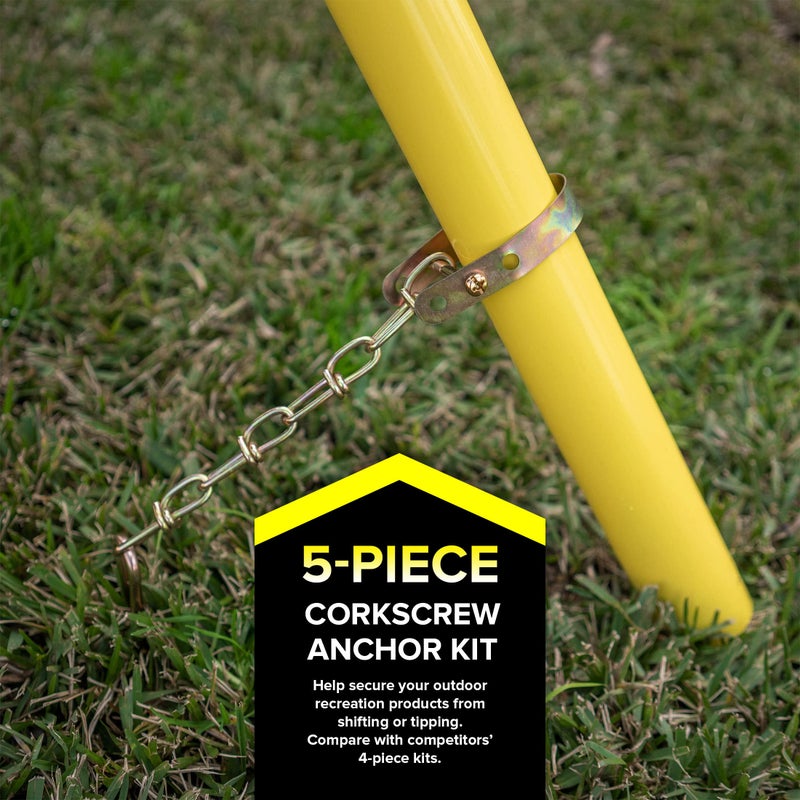 Sportspower MSC5672 Deluxe Corkscrew 5Piece Metal Ground Anchor Hardware Kit for Swing Sets and Trampoline  Gold - Image 2