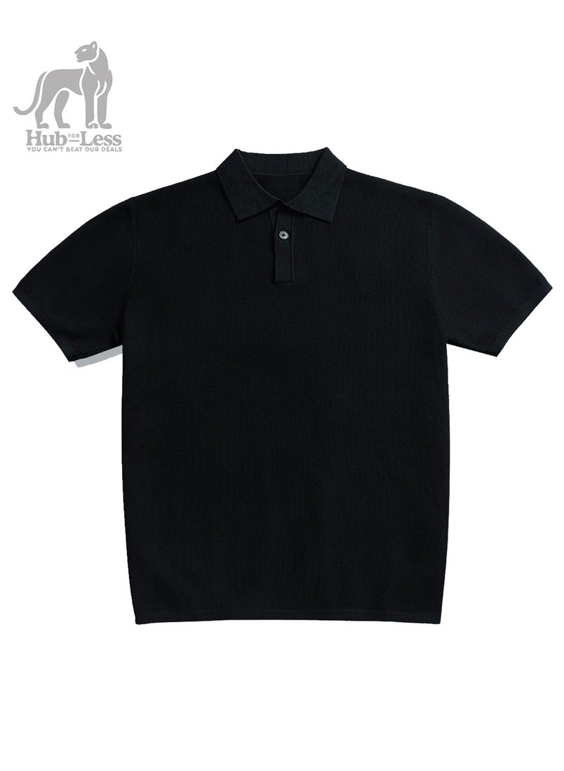 Men’s Knitted Polo T-Shirt – Summer Comfort with Anti-Bacterial Freshness