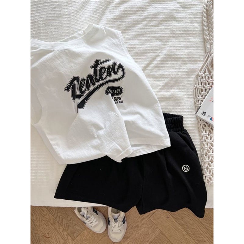 Boys' Cotton Thin Sleeveless Vest T-Shirt Children'S Summer Korean Style Baby Children'S Western Style Top Letter Printing - Image 3