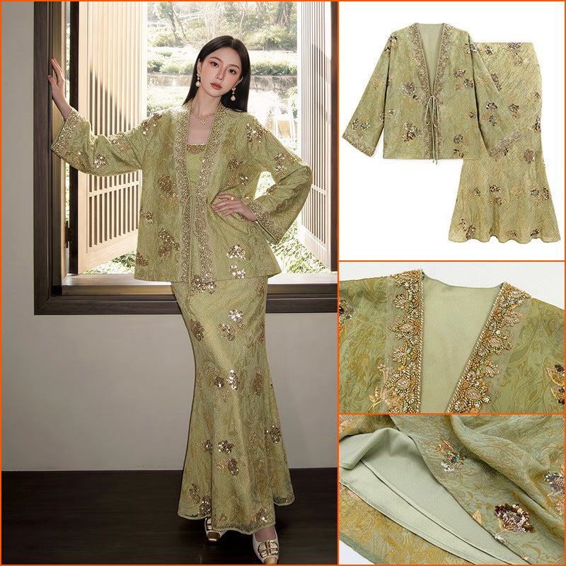 Chinese Style 3-Piece Embroidered Outfit Set - Image 1