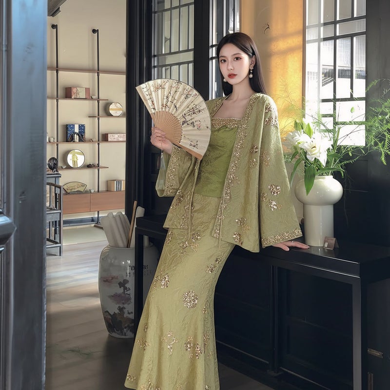 Chinese Style 3-Piece Embroidered Outfit Set - Image 4