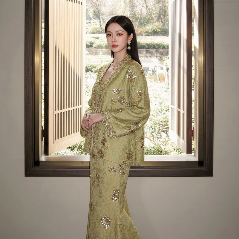 Chinese Style 3-Piece Embroidered Outfit Set - Image 2
