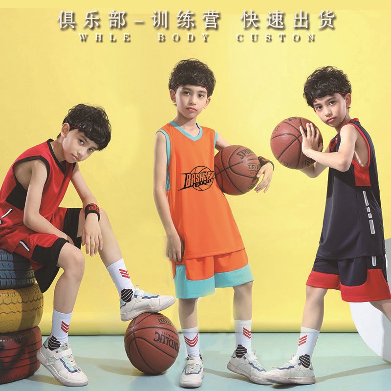 Basketball Uniform Set Men'S And Children'S Ball Uniform Team Training Competition Youth Class Jersey Printing - Image 2