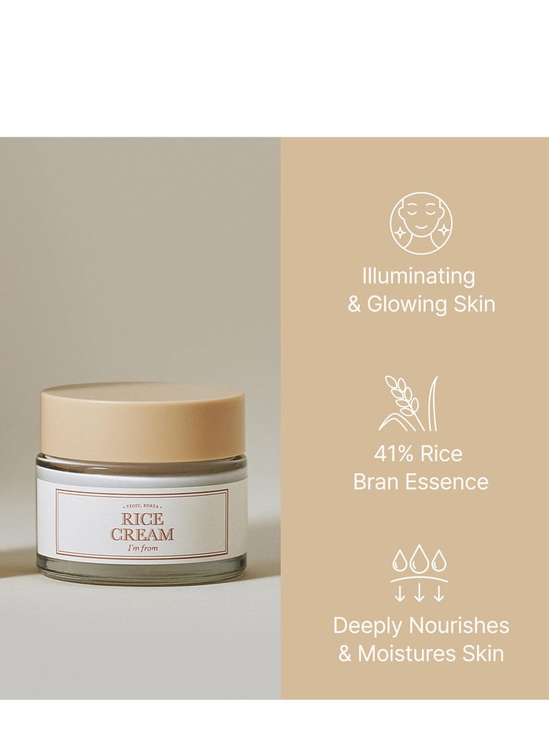 I'm from Rice Cream , 41% Rice Bran Essence with Ceramide, Glowing Look, Improves Moisture Skin Barrier, Nourishes Deeply, Soothing to Even Out Skin Tone, K Beauty - Image 2