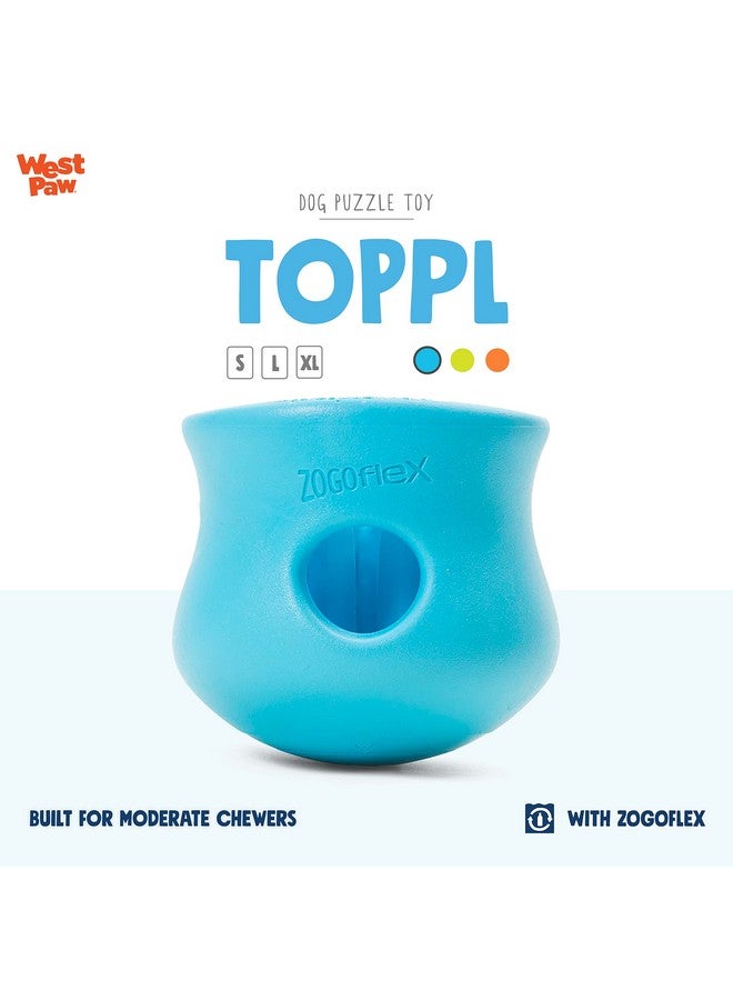 ويست باو لعبة زوغوفليكس توبل لتوزيع المكافآت على الكلاب - ألعاب مضغ تفاعلية للكلاب - لعبة للكلاب متوسطة القدرة على المضغ والإحضار والإمساك - تحمل طعامًا جافًا ومكافآت، مقاس كبير 4 بوصات، أزرق مائي - Image 2