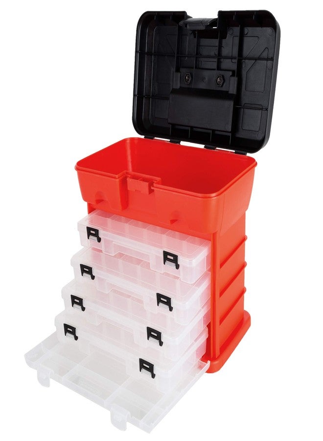 Stalwart Portable Tool Storage Box - Small Parts Organizer with 4 Multi-Compartment Trays for Fishing Tackle, Hand Tools, or Craft Supplies by Stalwart - Image 1