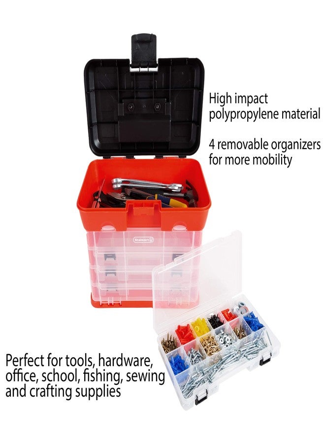 Stalwart Portable Tool Storage Box - Small Parts Organizer with 4 Multi-Compartment Trays for Fishing Tackle, Hand Tools, or Craft Supplies by Stalwart - Image 4
