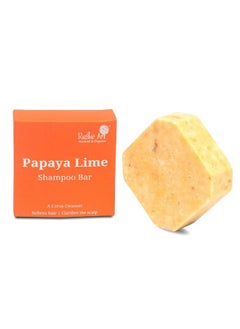Rustic Art Papaya Lime Shampoo Bar Makes Hair Soft Adds Shine Cocoa Seed Butter & Vitamin B5 For Women & Men Sulphate & Paraben Free Natural & Organic 75 Gm  - Image 1