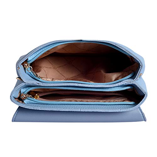 Lino Perros Lavender Faux Leather Sling Bag (BLUE) - Image 4