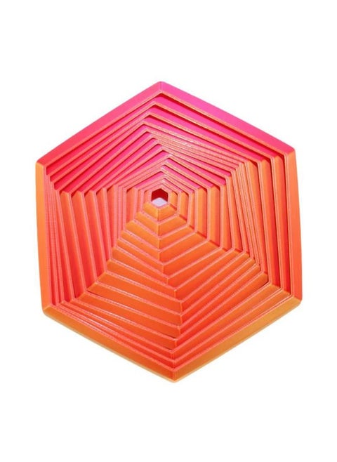 3D Printing Creative Hexagon Spiral Tower Magic Cool Finger Spin Music Puzzle Decompression Spin Toy Ornaments-Color:Six-sided Decompression Disk [red] 7cm