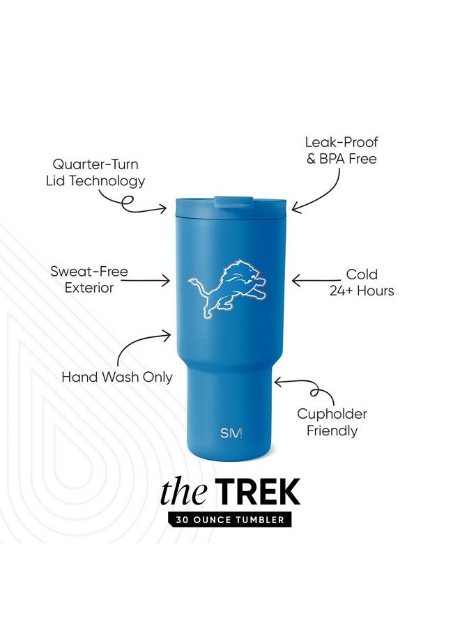 Simple Modern Simple Modern Officially Licensed NFL Detroit Lions 30 oz Tumbler with Flip Lid and Straws | Insulated Cup Stainless Steel | Gifts for Men Women | Trek Collection | Detroit Lions - Image 1