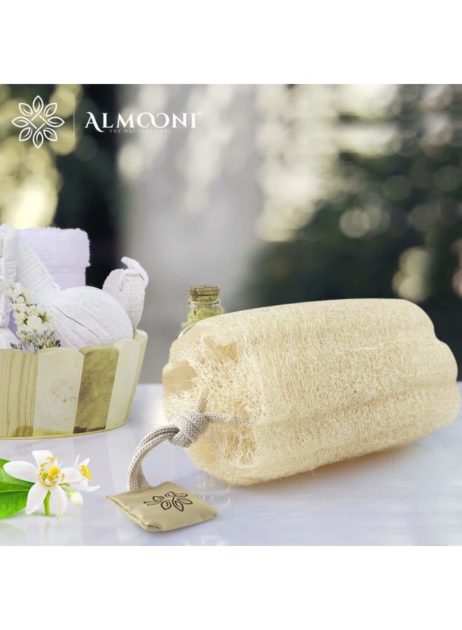 Almooni Egyptian Loofah Exfoliating Body Scrubber, Natural Real Egyptian Shower Loofah Sponge Body Scrubber for Women and Men, for Body and Face That Will Get You Clean - 3 Count (1 Pack) - Image 4