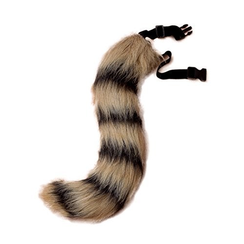 JUNBOON Faux Fur Fox Tail for Cosplay Costume Halloween Party (Black stripe) - Image 1