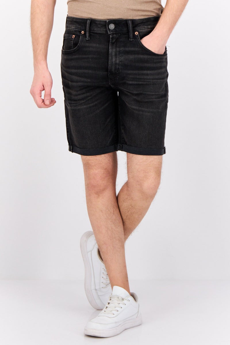 American Eagle شورتات جينز مغسولة للرجال، أسود - Image 1
