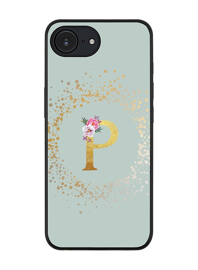 Stylizedd For Apple iPhone 16e Case,Slim fit Camera Protection, Shockproof Thin Phone cover  - Custom Monogram Floral - P  (Light Grey ) - Image 1
