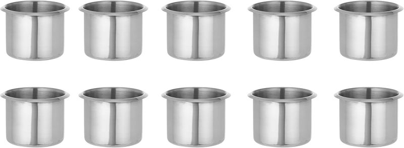 Brybelly 10 حوامل أكواب فضية عادية قابلة للإدخال لطاولات البوكر والبطاقات بارتفاع 23 بوصة وعرض 3.18 بوصة للبيرة وزجاجات المياه والعلب - Image 1