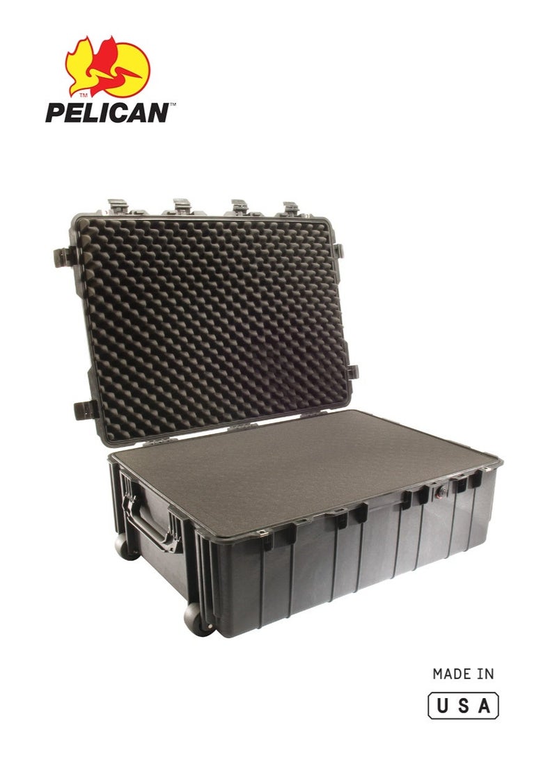 Pelican 1730 Protector Transport Case With Foam (Black) - Heavy Duty Waterproof Hard Case with Wheels - Image 1