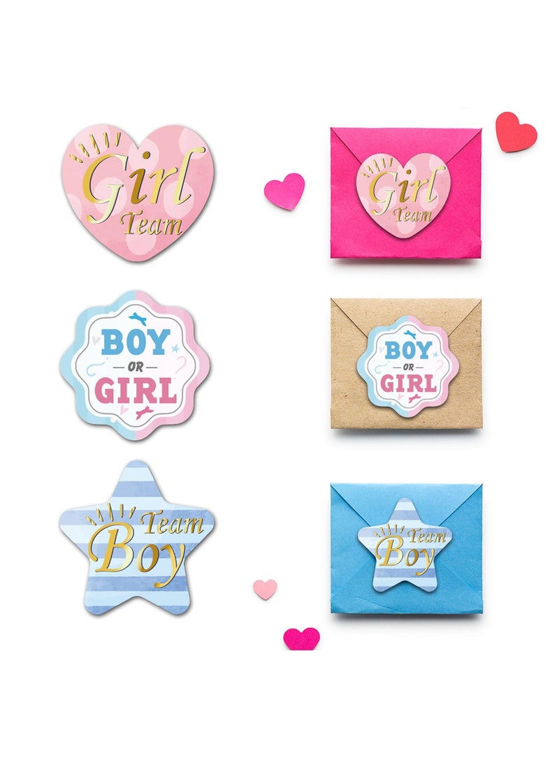 Excefore Gender Reveal Stickers, 192 Pcs Baby Shower Stickers Labels, Gender Reveal Voting Game Stickers, Team Boy or Team Girl Stickers for Baby Gender Reveal Decorations and Baby Shower Party Stickers  - Image 3