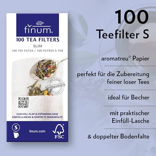 finum RSVP International Endurance Finium Collection Loose Leaf Tea Filter, Small Bags, 100 Count, Flip Top - Image 2