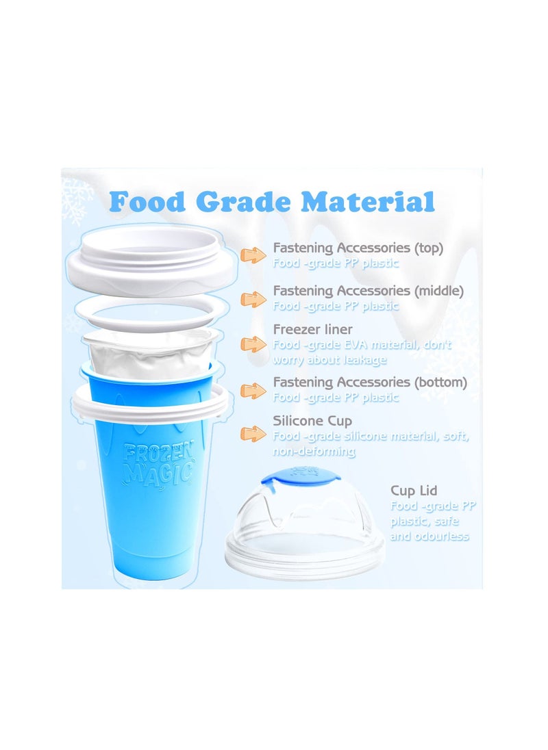 Generic - كوب فروزن ماجيك سلاشي، كوب عصير مع غطاء وقش (300 مل، أزرق) - Image 1