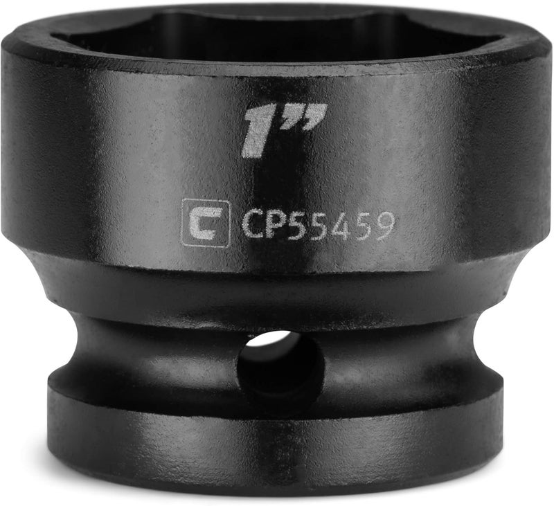 Capri Tools 1 in. Stubby Impact Socket, 1/2 in. Drive, 6-Point, SAE - Image 1