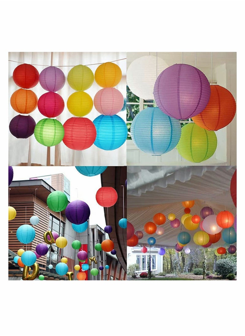 Generic - 10Pcs Red Paper Lanterns Decorative, Chinese/Japanese Hanging Round Foldable Lantern, for Birthday, Wedding, , Bridal Shower, Home Decor, Party (Size of 4”, 6”, 8”, 10”) - Image 1