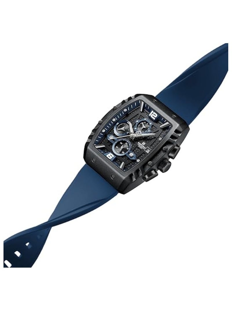 NAVIFORCE Waterproof Chronograph Sport Watch for Men, with Auto Date Quartz Wrist Watch, Colorful Silicone Band NF8025 - Image 3