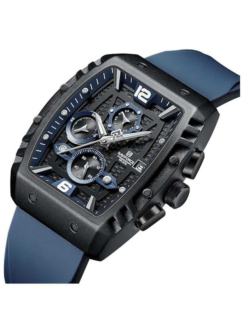 NAVIFORCE Waterproof Chronograph Sport Watch for Men, with Auto Date Quartz Wrist Watch, Colorful Silicone Band NF8025 - Image 2