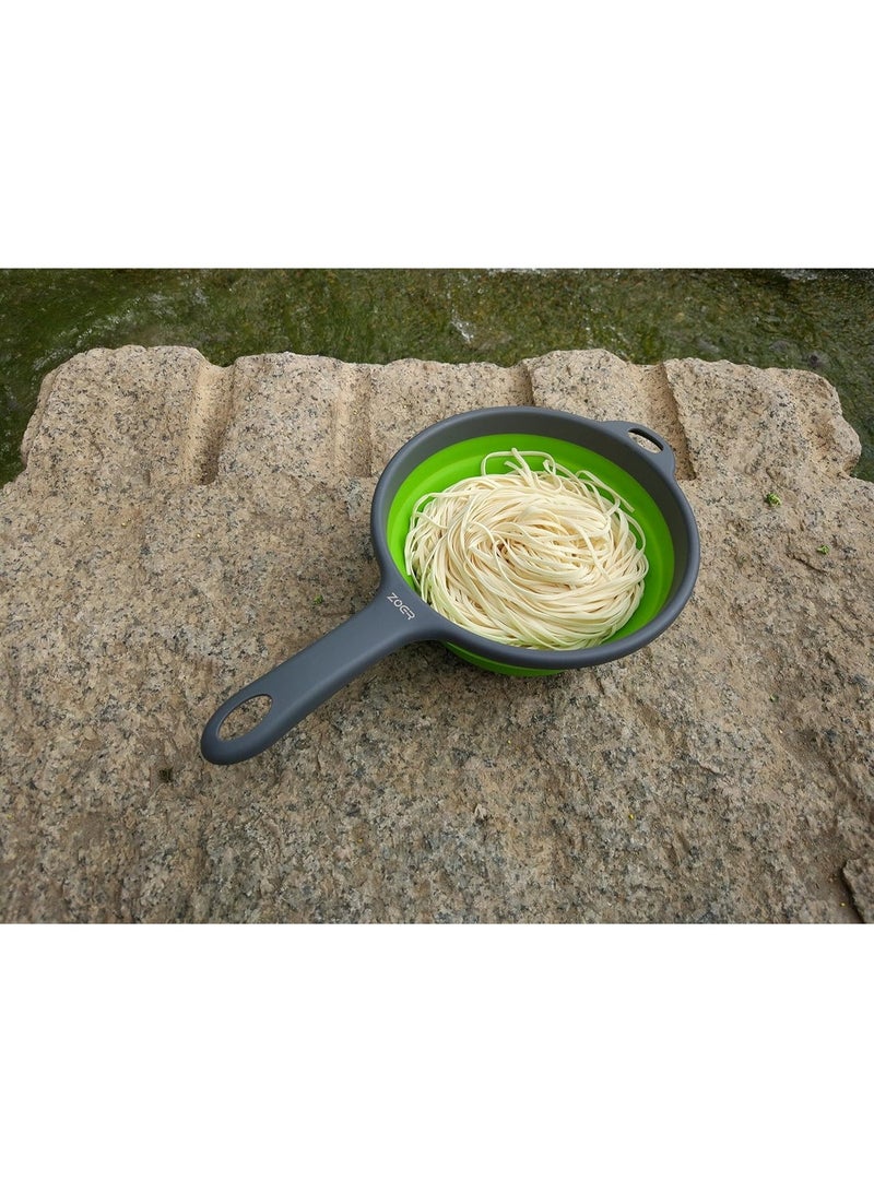 ZOYER Collapsible Pasta Strainer, Space-Saving Silicon Colander with Handles, 1.9L Capacity). - Image 2